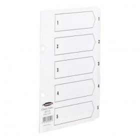 Concord Classic Index 1-5 Mylar-reinforced Punched 2 Holes 150gsm A5 White Ref 07001/CS70 000906