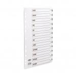 Concord Commercial Index Jan-Dec Multipunched Mylar-reinforced Tabs 160gsm A4 White Ref 09501 00099X