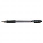 Pilot BPS GP Ball Pen Rubberised Grip Fine 0.7mm Tip 0.27mm Line Black Ref BPGPF01 [Pack 12] 003414