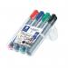 Staedtler Lumocolor Flipchart Markers Dry-safe Bullet Tip 2mm Wallet Asstd Colours Ref 356WP4 [Pack 4] 004975