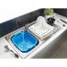 Addis Rectangular Washing Up Bowl With Handles, Plastic, Blue, 39 X 32 X 14 Cm 007476