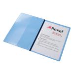 Rexel Nyrex Boardroom Flat Bar File Semi-rigid with Inside Front Full Pocket A4 Blue Ref 13035BU [Pack 5] 009816
