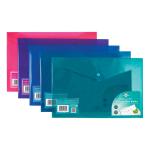 Concord Stud Wallet File Vibrant Polypropylene Foolscap Assorted Ref 7089-PFL [Pack 5] 012180