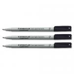 Staedtler 316 Lumocolor Pen Non-permanent Fine 0.6mm Line Black Ref 316-9 [Pack 10] 013496