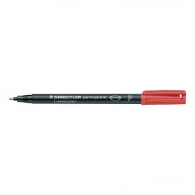 Staedtler 318 Lumocolor Permanent Pen Fine 0.6mm Line Red Ref 318-2 Pack of 10 013569