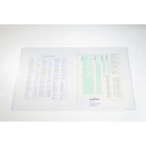 Durable Duraglas Desk Mat Transparent Anti Glare W650xd500mm 7113 19