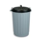 Dustbin Round with Lid plus Locking Clips 90 Litres 015462