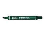 Pentel N50 Permanent Marker Bullet 4.3mm Tip 2.2mm Line Green Ref N50-D [Pack 12] 016530