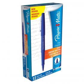 Paper Mate Flair Felt Tip Pens 1.0mm Tip 0.8mm Line Blue Ref S0191013 Pack of 12 017382