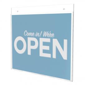 Wall Sign Holder Pre Drilled Landscape A4 Clear 018876