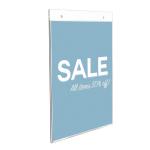 Wall Sign Holder Pre Drilled Portrait A4 Clear 018884