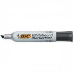 The image features a pack of 12 Bic Whiteboard Pens with chisel tips and a line width of 3.5-5.5mm. The pens are black and have the product name Bic 1781 Whiteboard Marker printed on them. The background appears to be a clean and white surface, most likely a whiteboard.