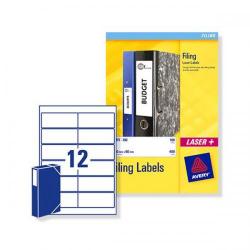Cheap Stationery Supply of Avery Filing Labels Laser and Inkjet for 60mm Box Files 12 per Sheet 41x100mm L7176-25 300 Labels Office Statationery