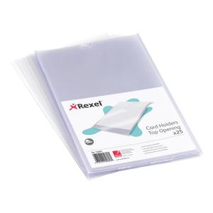 Rexel Clear Card Holder Nyrex Open on Short Edge A5 Ref 12060 Pack 25