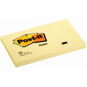 Post-it Canary Yellow Notes Pad of 100 Sheets 76x127mm Ref 655Y Pack of 12 02585X