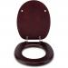 Croydex Solid Wood Toilet Seat, Mahogany - Chrome Fitting 027466