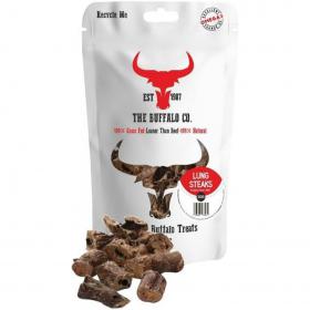 The Buffalo Co. Buffalo Lung Steaks for Dogs 100% Natural Dog treats 1 x 100g 029199