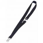 Durable Textile Name Badge Lanyards 20x440mm with Safety Closure Black Ref 813701 [Pack 10] 036150