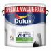 Dulux Walls & Ceilings Pure brilliant white Silk Emulsion paint, 10L 037952