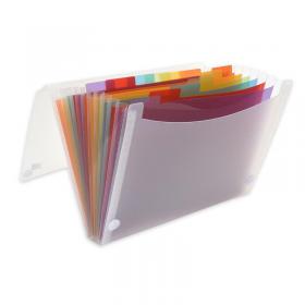 Oxford Expanding File Coloured 13 Pockets Polypropylene Velcro Fastening A4 Clr Ref 100208980
