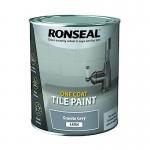 Ronseal One Coat Tile Paint Gran Gry Satin 750Ml, Grey, Rsloctpgs750 045146