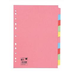 Cheap Stationery Supply of 5 Star Office (A4) Subject Dividers Multipunched Manilla Board 10-Part (Assorted Colours) *2017 Mailer* 295179-XX333 Office Statationery