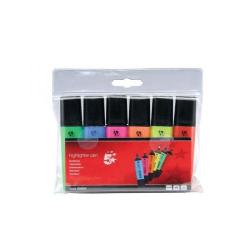 Cheap Stationery Supply of 5 Star Office Highlighters Chisel Tip 1-5mm Line (Assorted) Wallet of 6 *2017 Mailer* 500925-XX333 Office Statationery