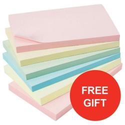 Cheap Stationery Supply of 5 Star Office Extra Sticky Re-Move Notes Pad of 90 Sheets 76x127mm (Assorted Pastel Colours) 2 x Pack of 6 and Free Markers April - June 2017 940589-XX729 Office Statationery