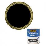Rustins Masonry Paint Matt Black Quick Drying Low Odour 250ml 049833