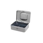 5 Star Facilities Premium Cash Box with Coin Tray Metal Combination Lock W200xD160xH90mm Grey 050275