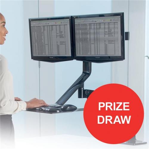 Fellowes Extend Sit Stand Workstation Dual Monitor Attachment 9801
