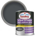 Sandtex 10 Year Multi Surface Satin Exterior Paint Anthracite 750ml 064766