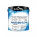Crown Premium Pure Brilliant White Matt Breatheasy Paint 2.5L Walls & Ceilings 065367