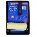 LG Harris Lynwood 7” Simulated Sheepskin Roller Set Tray, Roller and 7” Sleeve. 065961
