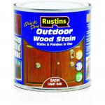Rustins Quick Dry Outdoor Wood Stain Satin Light Oak 250Ml 068965