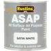 Rustins All Surface All Purpose Paint ASAP Satin White 1 Litre 070938