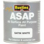 Rustins All Surface All Purpose Paint ASAP Satin White 1 Litre 070938