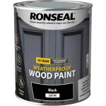 Ronseal 10 Year Weatherproof 2 In 1 Wood Paint Black Satin 750Ml 072314