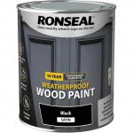 Ronseal 10 Year Weatherproof 2 In 1 Wood Paint Black Satin 750Ml 072314