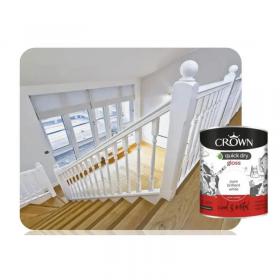 Crown Quick Dry Gloss Pure Brilliant White 750Ml Wood & Metal, Internal & External 077495