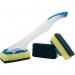 Spontex Dishmop General Purpose Refills, Pack Of 3,Yellow Spongegreen Scourer 080168