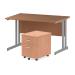 Trexus Cantilever Desk 1200x800 & 2 Drawer Pedestal Beech [Bundle Offer] Feb-Apr 2020