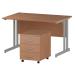 Trexus Cantilever Desk 1200x800 & 3 Drawer Pedestal Beech [Bundle Offer] Feb-Apr 2020