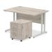Trexus Cantilever Desk 1200x800 & 3 Drawer Pedestal Grey Oak [Bundle Offer] Feb-Apr 2020