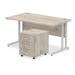 Trexus Cantilever Desk 1400x800 & 3 Drawer Pedestal Grey Oak [Bundle Offer] Feb-Apr 2020