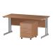 Trexus Cantilever Desk 1600x800 & 3 Drawer Pedestal Beech [Bundle Offer] Feb-Apr 2020