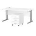 Trexus Cantilever Desk 1600x800 & 3 Drawer Pedestal White [Bundle Offer] Feb-Apr 2020