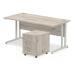 Trexus Cantilever Desk 1600x800 & 3 Drawer Pedestal Grey Oak [Bundle Offer] Feb-Apr 2020