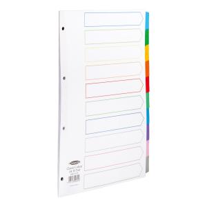 Concord Dividers 10-Part Mylar-reinforced Multicolour-Tabs Punched 4