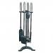 Manor Elipse Fireside Companion Set Black Pewter Brush Tongs Shovel & Poker 2107 083154